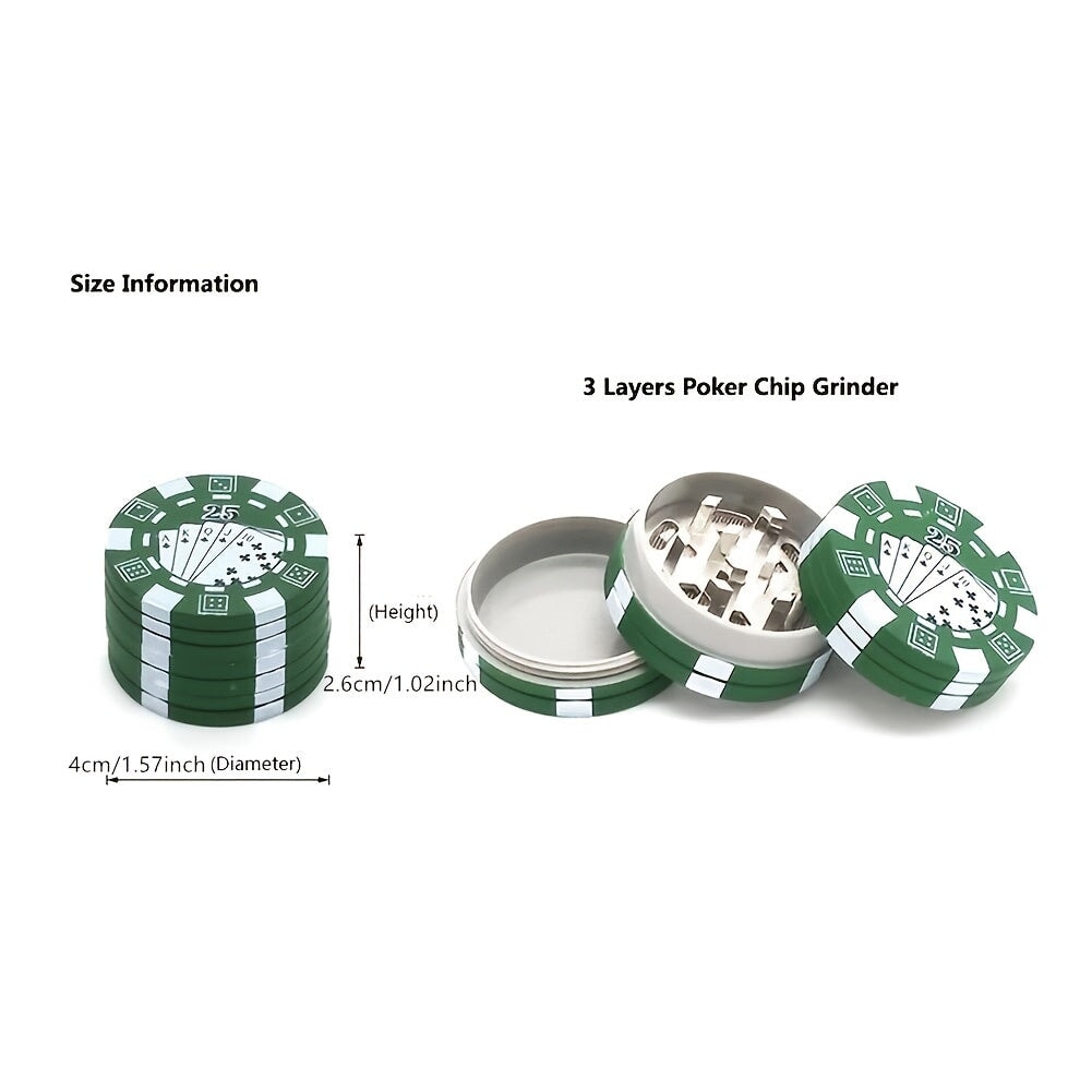 Poker Chip Style Herb Herbal Tobacco Grinder Grinders Smoking Pipe Accessories Gadget Red/Green/Black CO/B\HA 
