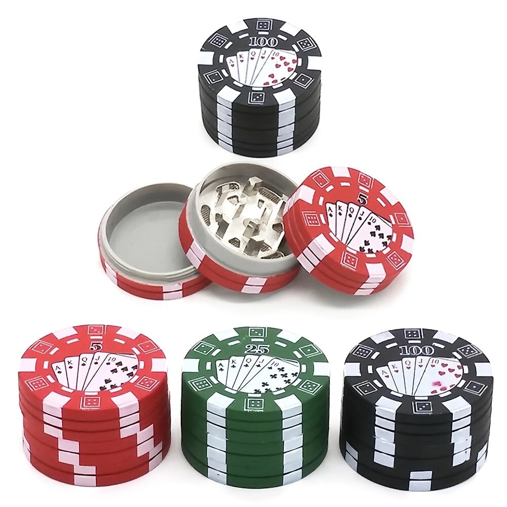 Poker Chip Style Herb Herbal Tobacco Grinder Grinders Smoking Pipe Accessories Gadget Red/Green/Black CO/B\HA 