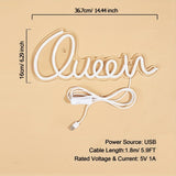 Queen LED Neon Sign, 5V USB Powered Neon Light With Switch For Bedroom Wedding Birthday Party Game Room Home Wall Decor CO/B\HA 