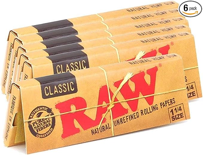 Raw Unrefined Classic 1.25 1 1/4 Size Cigarette Rolling Papers CO/B\HA