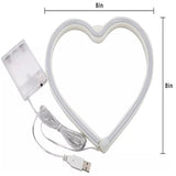 Red Heart Neon Sign, Battery Operated Or USB Powered LED Neon Light For Party, Valentines Decorations Lamp, Table & Wall Decoration CO/B\HA 