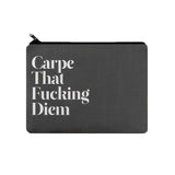 Simple Letter Print Carry-On Pouch, Zipper Lightweight Coin Purse, Portable Travel Makeup Organizer CO/B\HA 