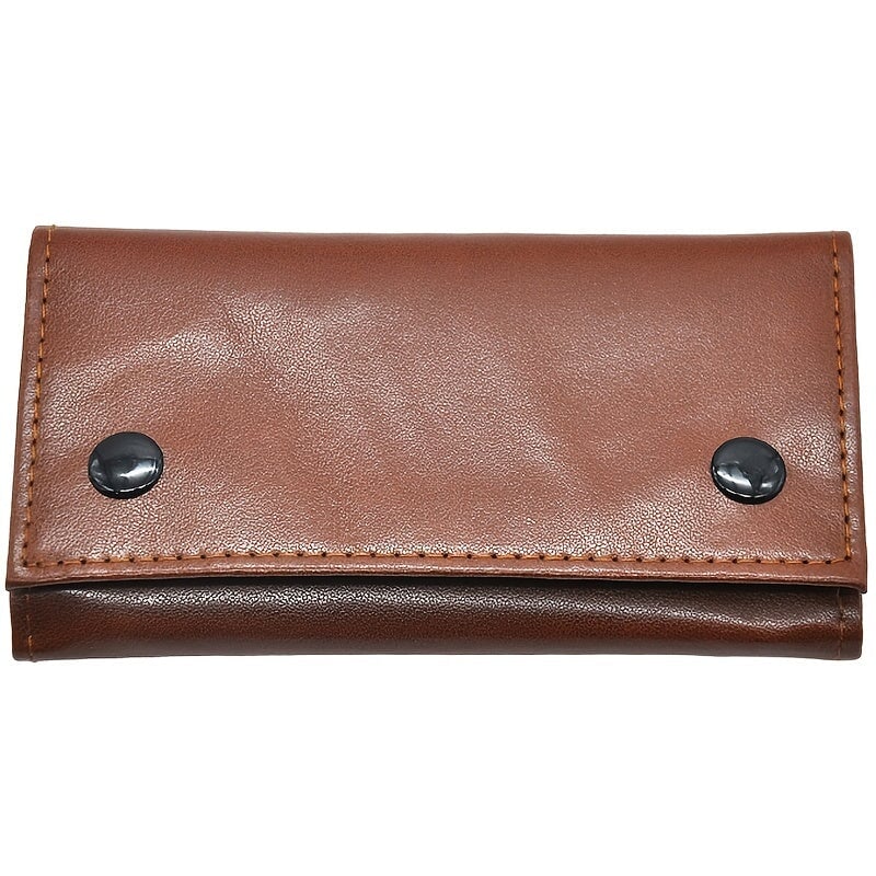 Stylish PU Leather Tobacco Pouch Bag: Portable Cigarette Rolling Pipe Tobacco Case Wallet Bag With Zipper - Perfect Smoke Accessory! CO/B\HA 