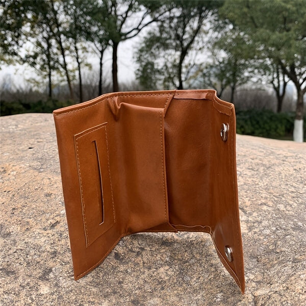 Stylish PU Leather Tobacco Pouch Bag: Portable Cigarette Rolling Pipe Tobacco Case Wallet Bag With Zipper - Perfect Smoke Accessory! CO/B\HA Brown 