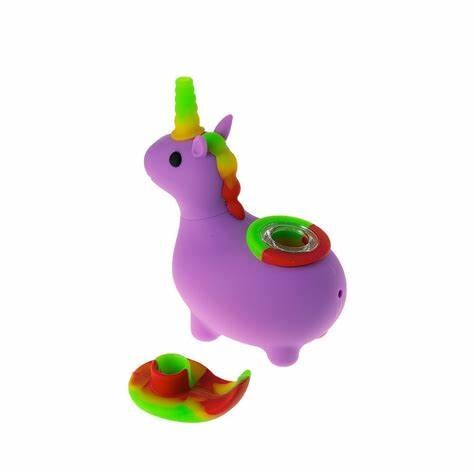 Unicorn Water Pipe with Glass Bowl Glass Pipe Silicone Pipe Silicone water bong CO/B\HA 