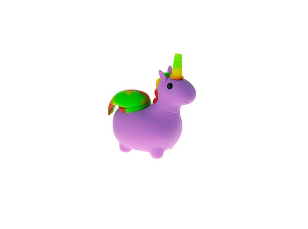 Unicorn Water Pipe with Glass Bowl Glass Pipe Silicone Pipe Silicone water bong CO/B\HA Purple 