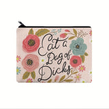 Vintage Floral Print Zipper Carry-On Bag, Lightweight Clutch Coin Purse, Portable Makeup Bag CO/B\HA 