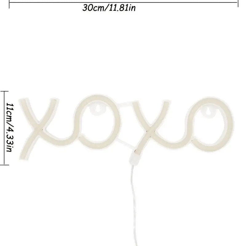 XOXO Shapde Wall LED Neon Sign Light, LED Sign Pink Neon Lights For Aesthetic Wall Art Decor Bar Pub Club Bedroom Man Cave, 11.81''*4.33'' CO/B\HA 
